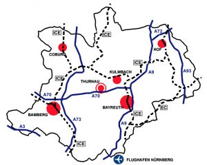 Skizze Verkehrsnetz Oberfranken