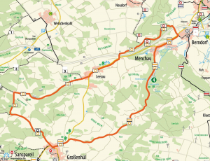 Streckenverlauf Rundweg Berndorf-Menchau-Großenhül-Leesau