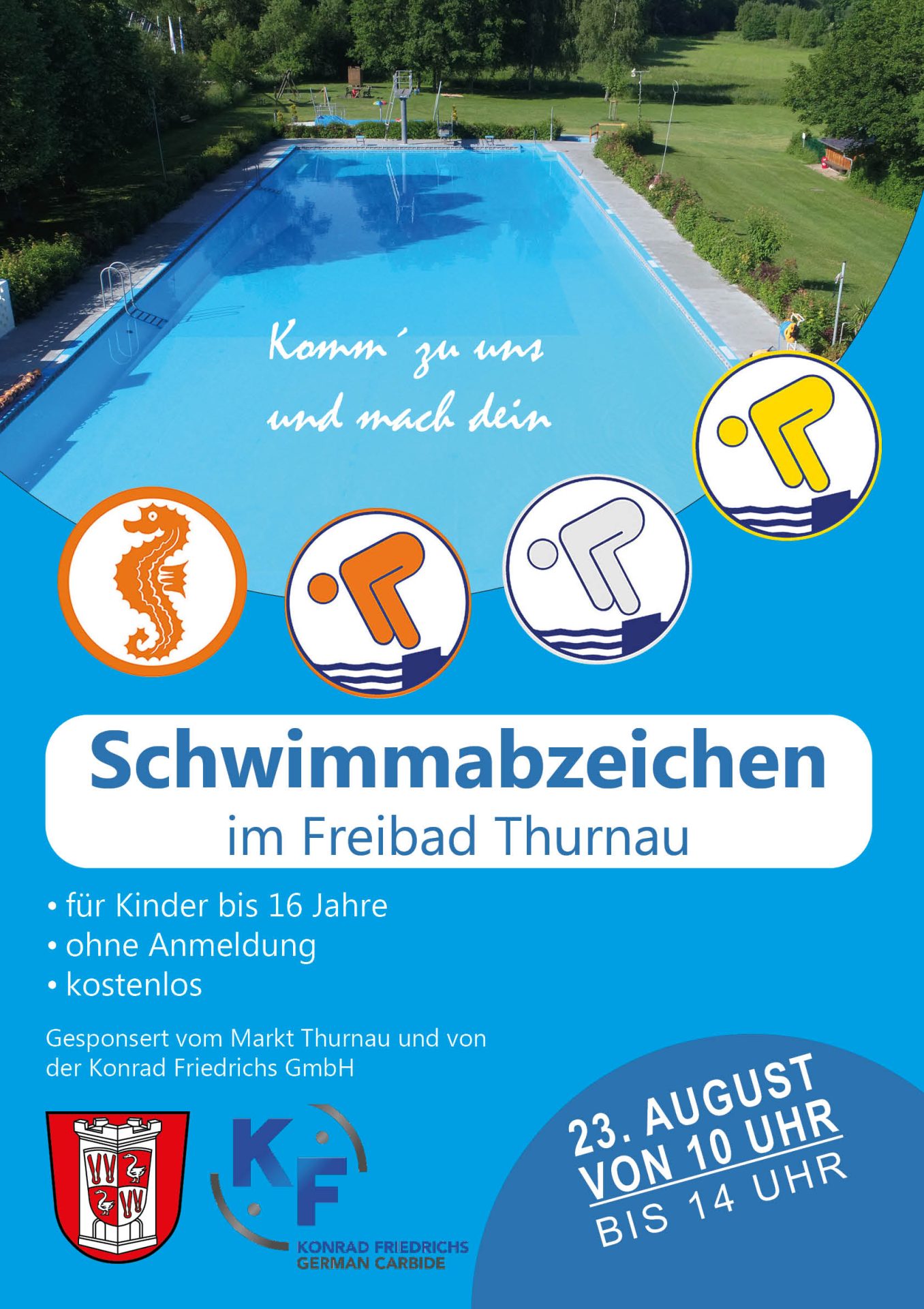 Schwimmabzeichenabnahme im Freibad